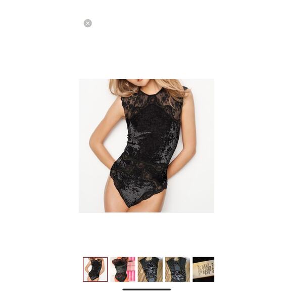 VICTORIA SECRET Green Crushed Velvet Kimono (XS/S)  & Velvet Lace Bodysuit (S) - Picture 10 of 10